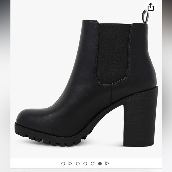 New Geneva block heeled boots tall lug sole - Picture 4 of 7